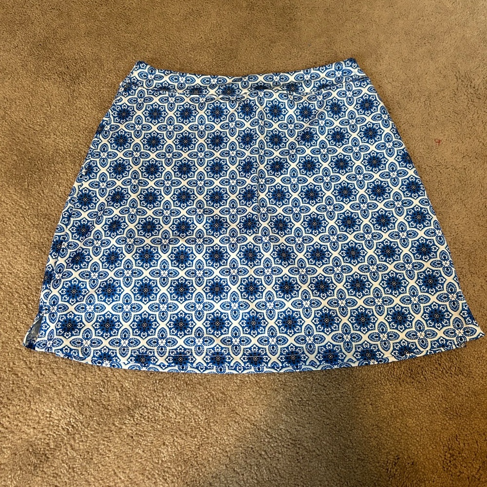 Blue and White Patterned Women's Skirt